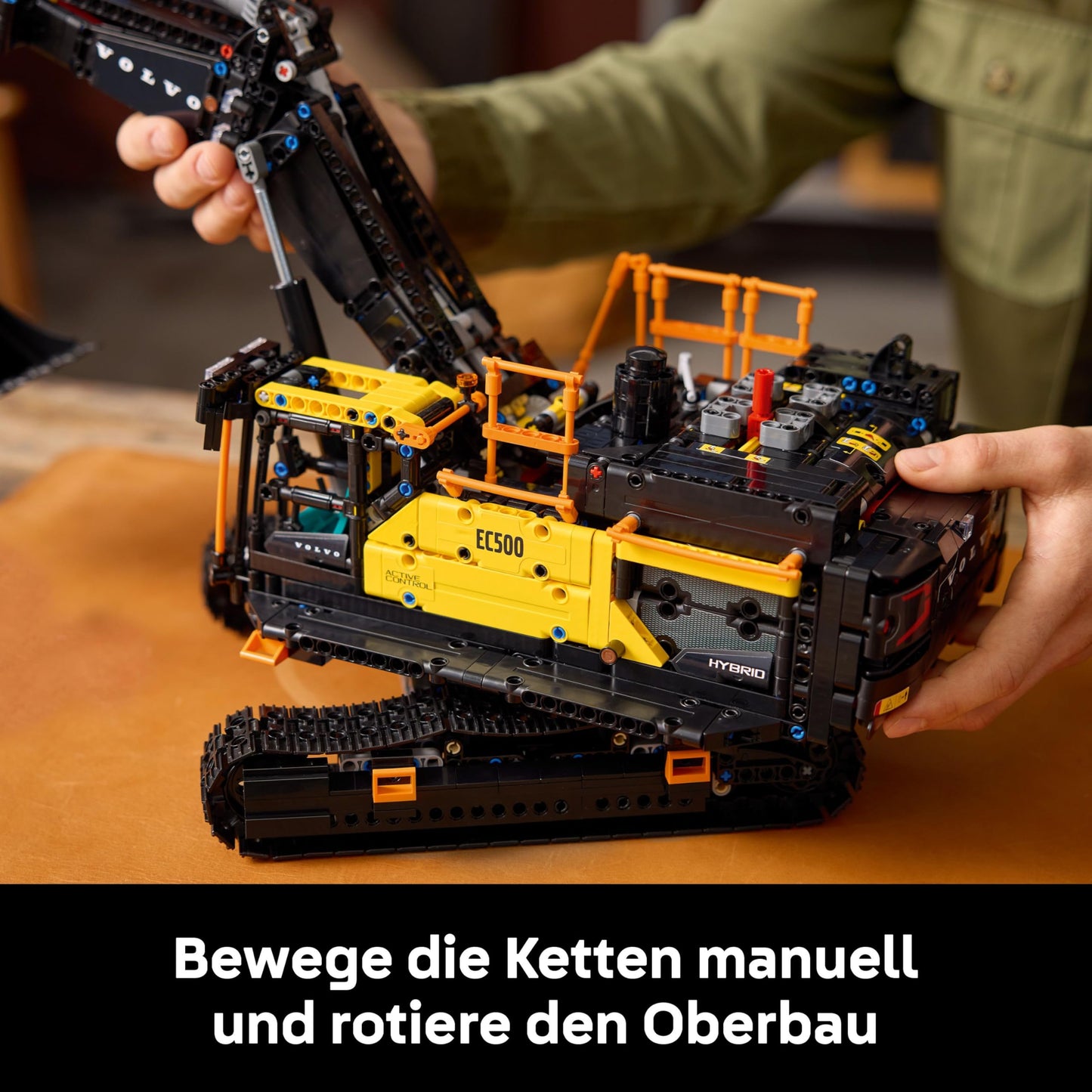 LEGO Technic Volvo EC500 Hybrid Excavator - Motorized Toy Car Model for Adults with Moving Boom, Chain Drive and Interchangeable Hammer and Shovel - Gift Idea - 42215