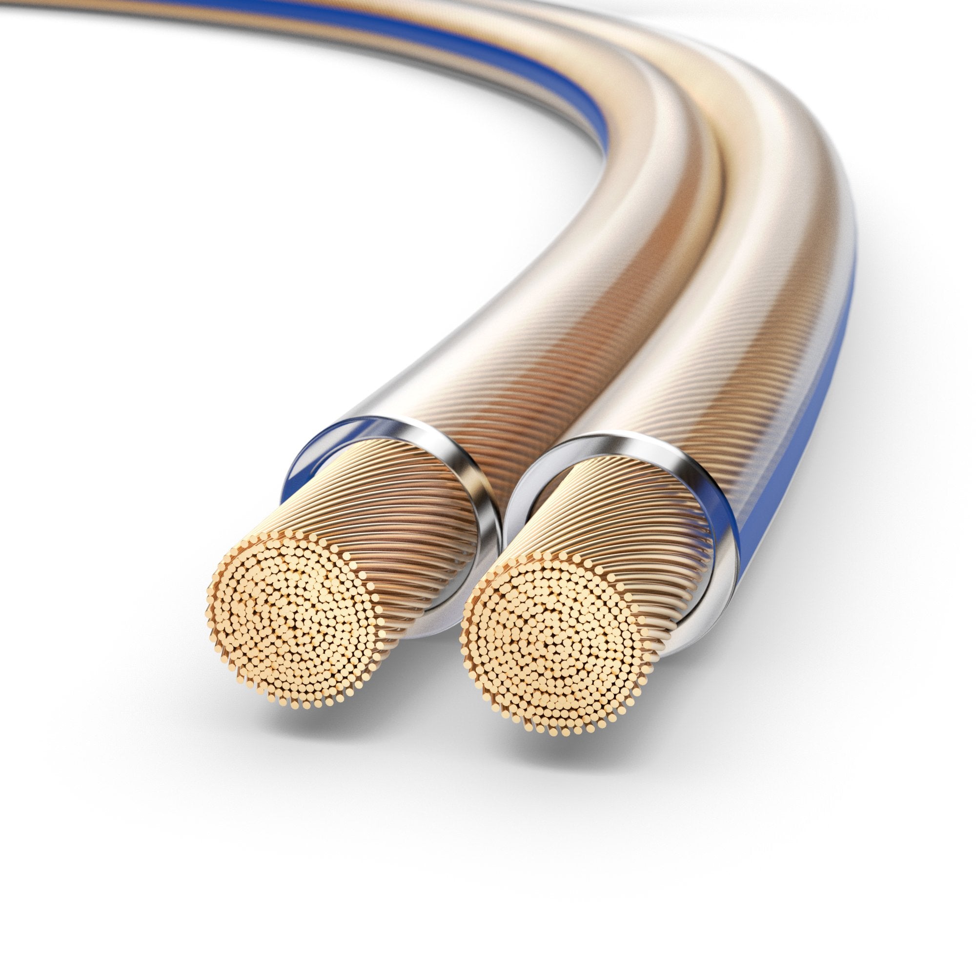 PureLink speaker cable OFC 2x1.50mm² (0.10mm), 20.0m, transparent with blue characteristic - SP000-020