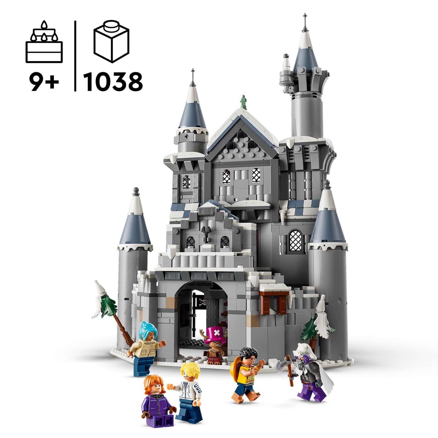 LEGO ONE PIECE Duel in Drumm Castle - model building with 6 minifigures including Luffy, Nami and Chopper - children's room decoration and gift for boys, girls and fans aged 9 and over - 75645