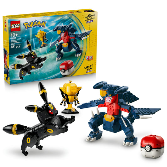 LEGO Pokémon SMART Play: Night Macaws and Garchomps Duel for the Championship - compatible interactive set with 2 SMART Tags and 2 Pokémon figures for fans aged 10 and over - 72165