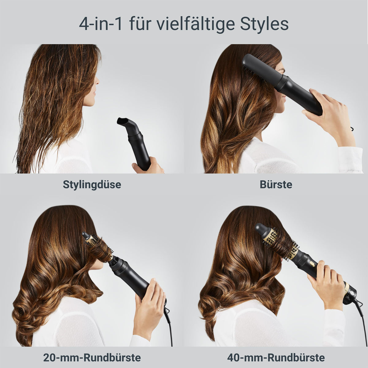 Rowenta Express Style 4-in-1 Perie de aer cald, 4 accesorii, acoperită cu ceramică - CF6330F0