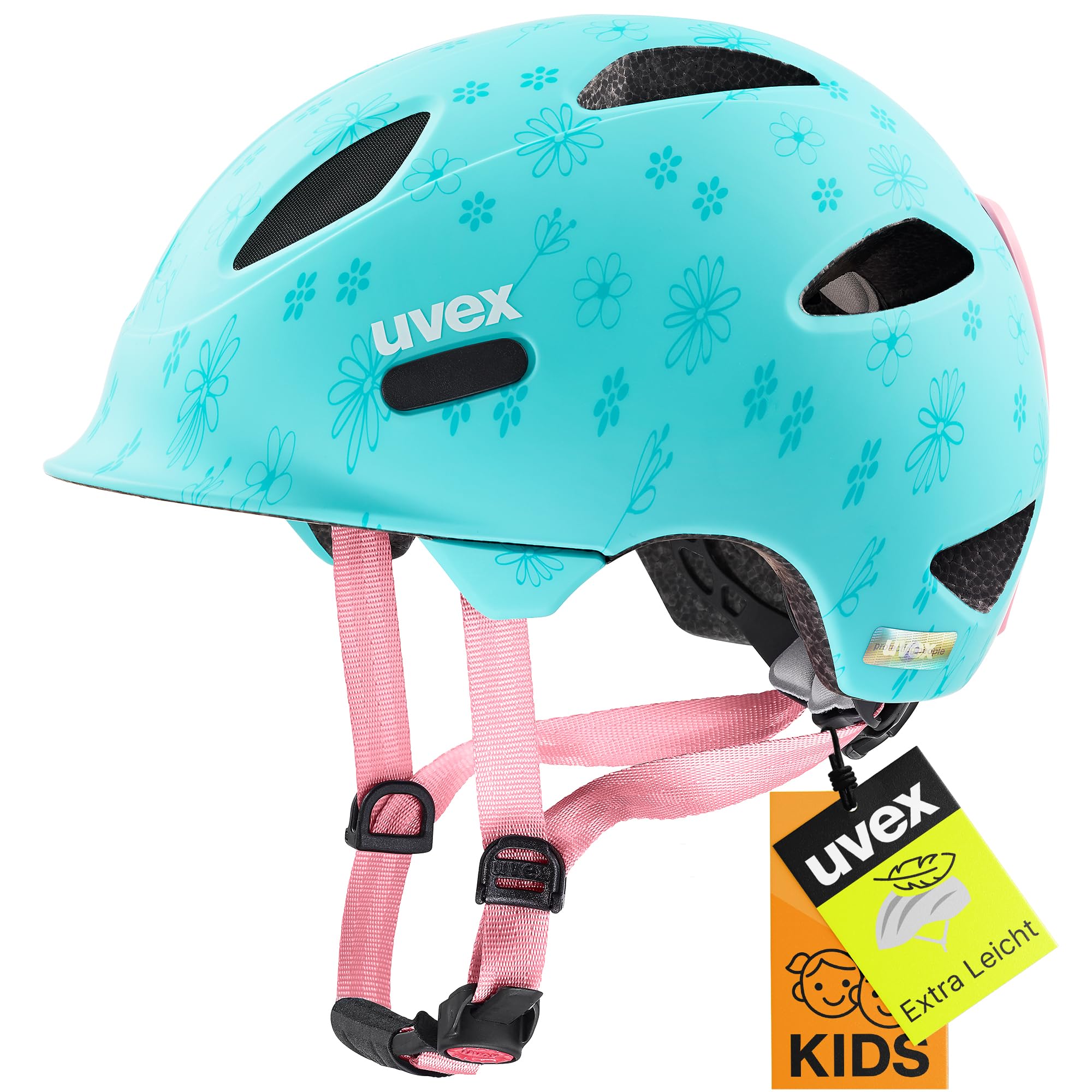 uvex OYO Style children's bicycle helmet, Flowers Cyan matt, 45-50 cm - S4100471015