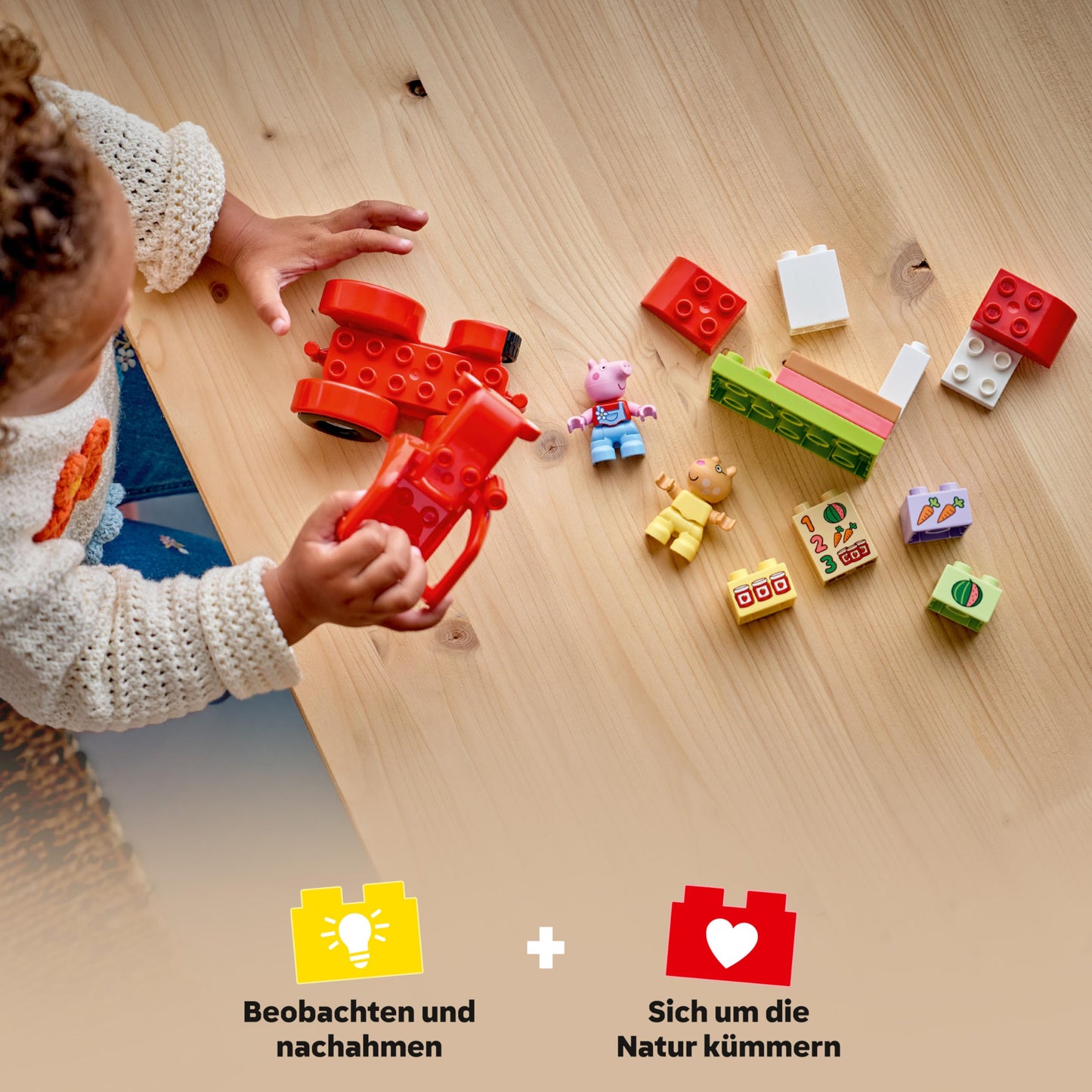 LEGO DUPLO Peppa Pig tractor and market stall - educational motor skills toy for toddlers - Montessori set with 2 figures including Pedro Pony - gift for girls and boys aged 2 and over - 10468