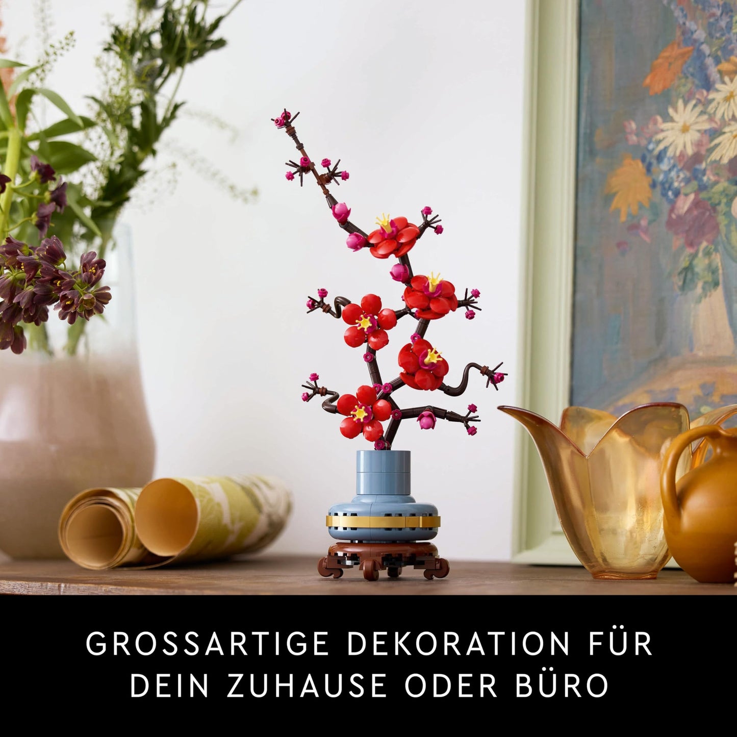 LEGO Botanicals Plum Blossom - Easy-care flower decoration from the Botany collection - Creative building set for adults - Relaxing activity - Collectible artificial plant 10369