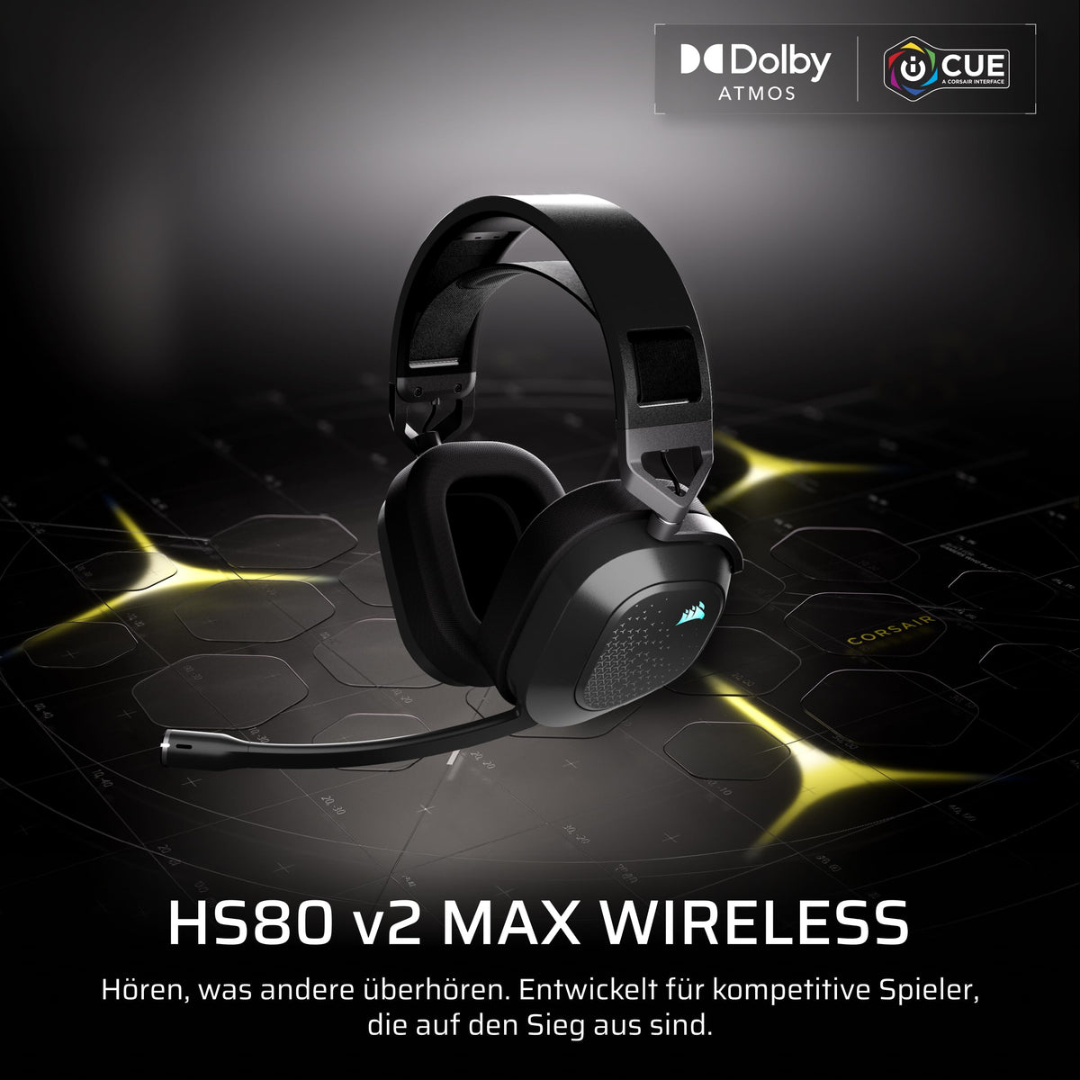 Corsair HS80 v2 MAX Wireless Gaming-Headset – Stahlgrau - CA-9011414-WW