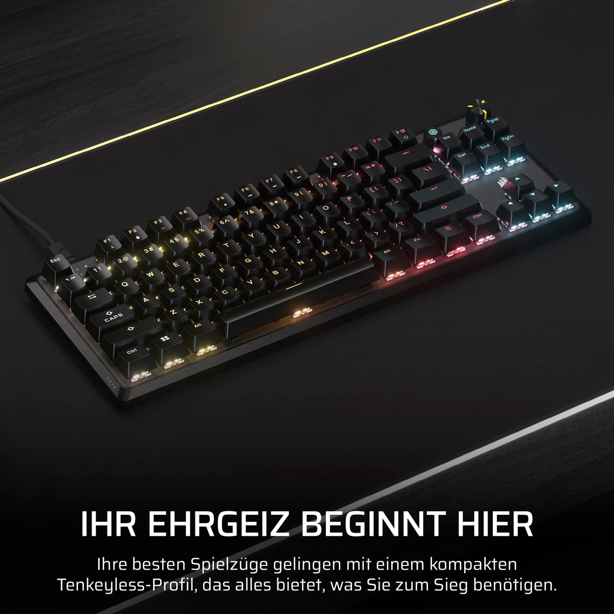 Corsair K70 CORE TKL RGB Mechanical Tenkeyless Gaming Keyboard - Black - CH-911911E-DE