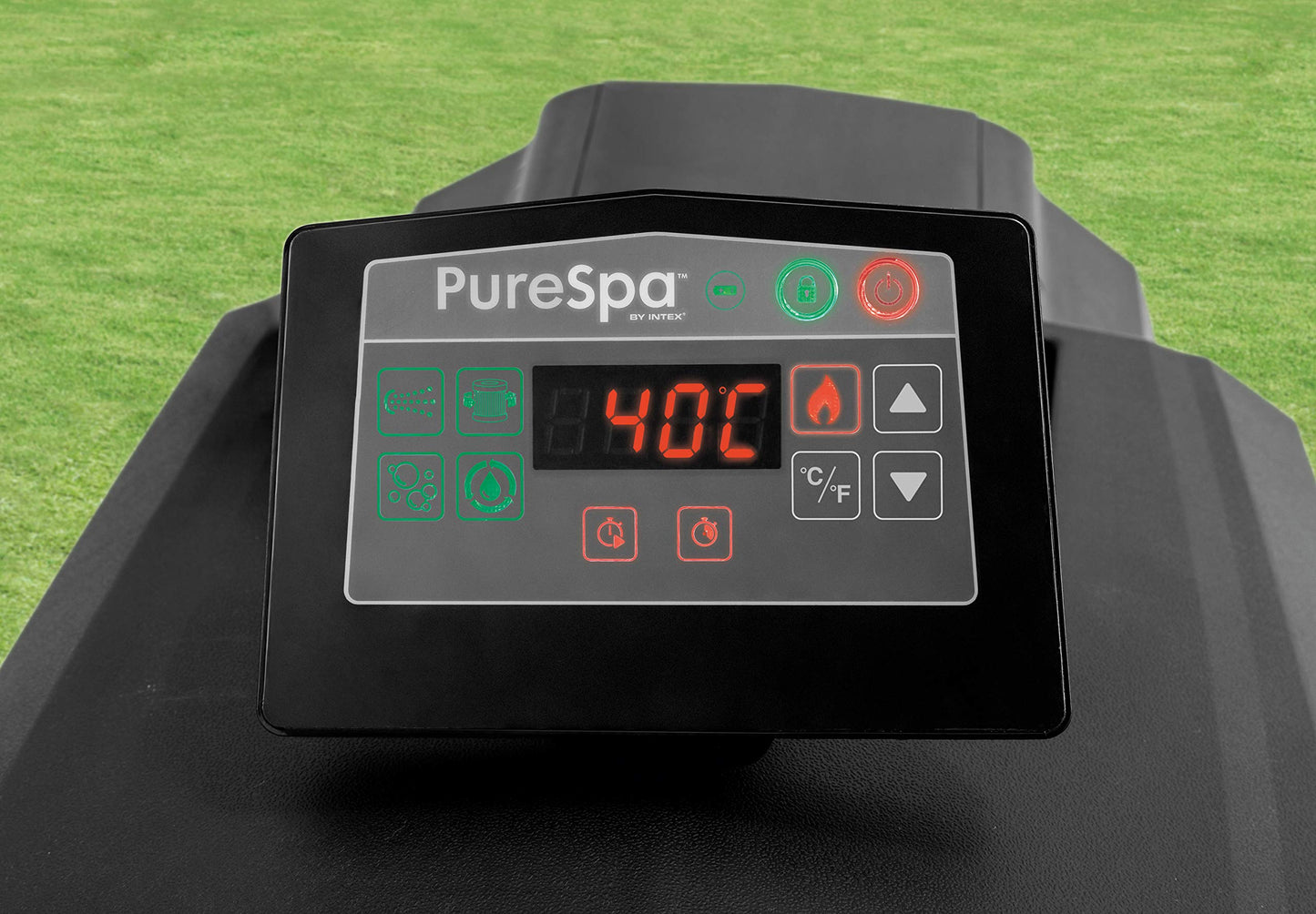 INTEX PureSPA Jet+Bubble Deluxe inflatable indoor & outdoor whirlpool for 6 people 1098 L (196 x 71cm) water softening & salt water system - 140 massage jets - 2200 W heating system (28462)