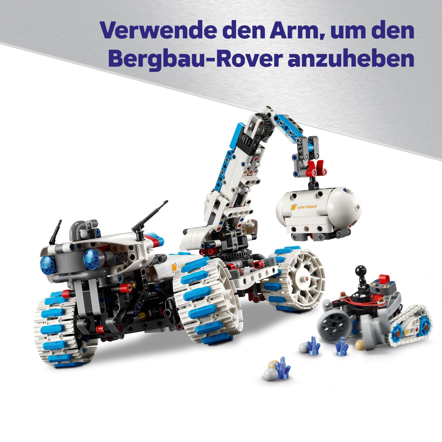 LEGO Technic Lunar Outpost Moon Rover Spacecraft - Interactive Toy - Crane and Solar Panels - Robot Model to Build and Play - Gift for Boys and Girls Ages 10+ 42211