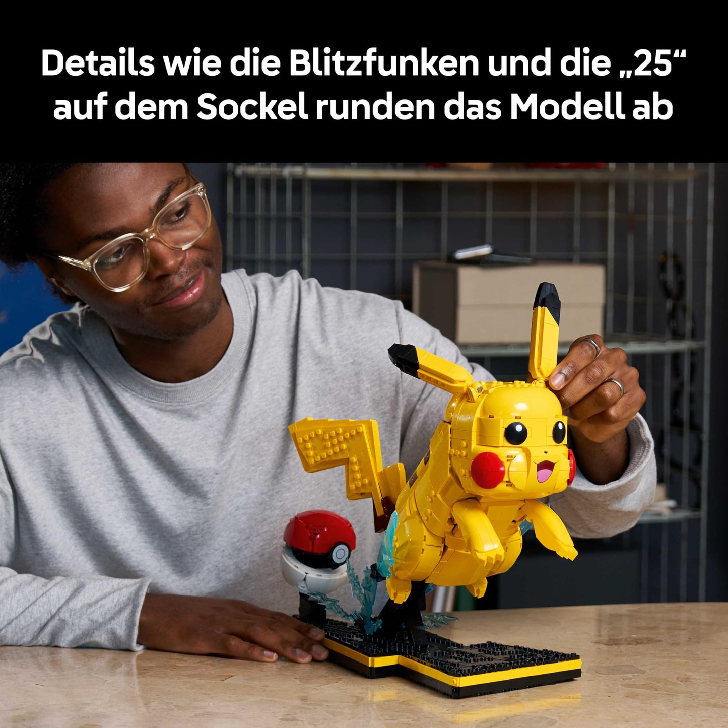 LEGO Pokémon Pikachu and Poké Ball - building set for adults - model building with movable anime figure and dynamic stand - DIY decoration for room or desk - gift for gaming fans - 72152