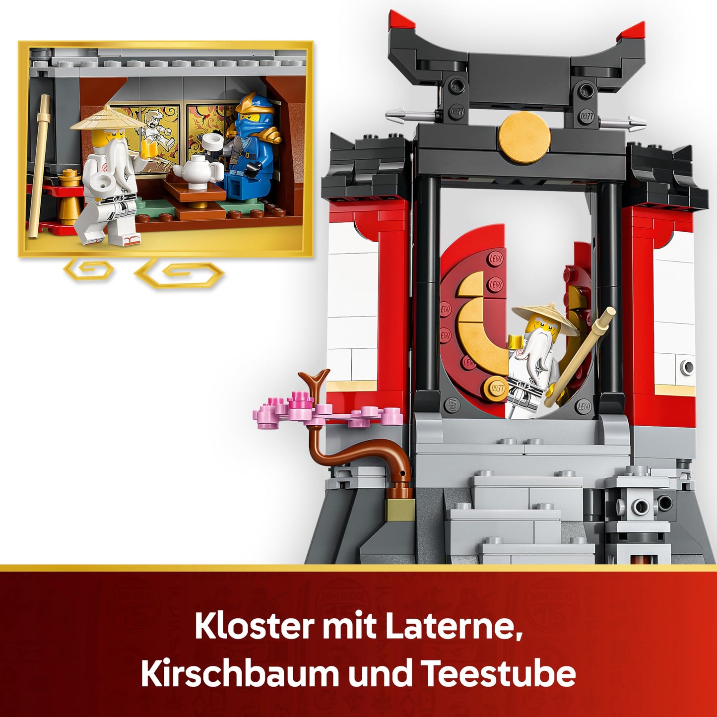 LEGO NINJAGO 15th anniversary: ninja characters to display - monastery toy with 8 collectible minifigures & swords - creative gift for boys aged 14 and over & adult fans - 71866