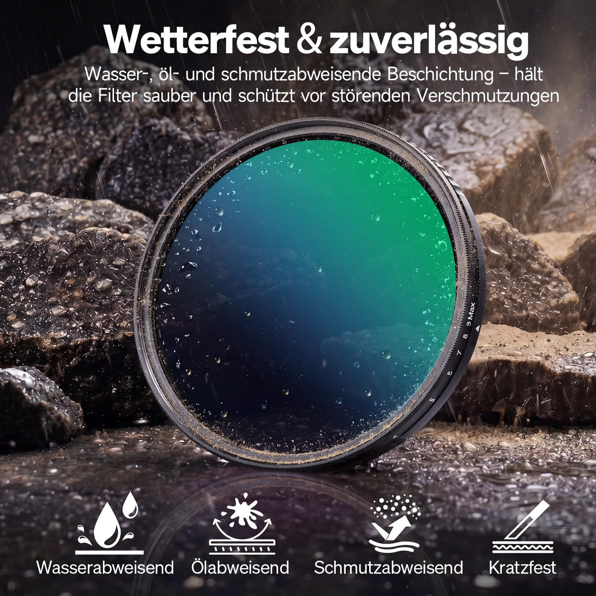 Rollei 67mm F:X Pro Variable ND8-ND512 round filter made of glass - 26456