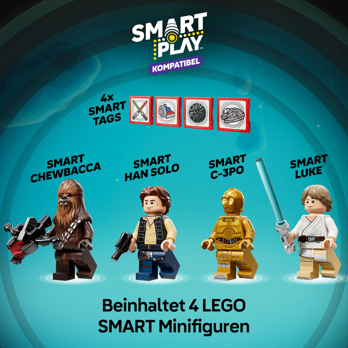 LEGO Star Wars SMART Play Bundle: Setul All-In-One Luke’s Red Five X-Wing 75423 & Setul Compatibil Millennium Falcon 75426 - Jucării Interactive - Cadouri pentru băieți și fete de 9+ ani