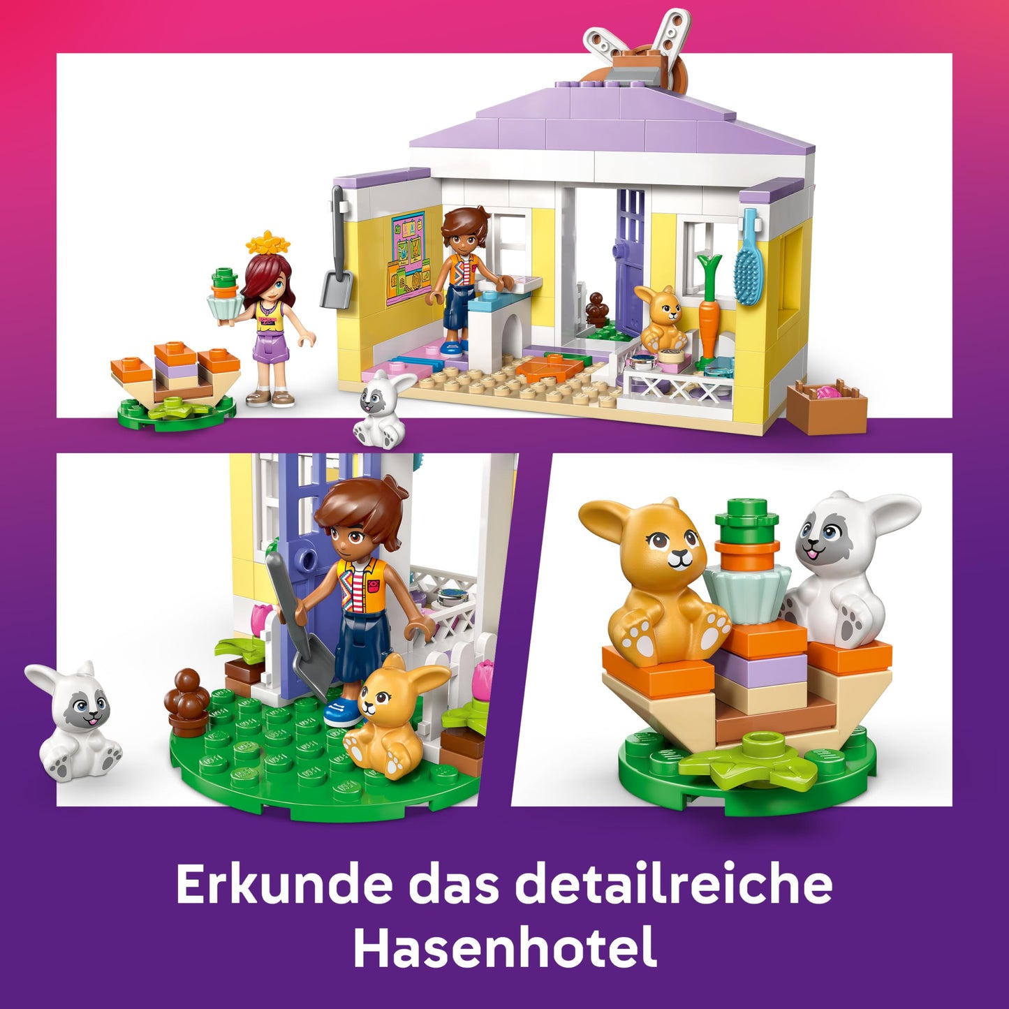 LEGO Friends Heartlake City Rabbit Hotel - House Playset with 2 Mini Dolls, 2 Animal Figures & Animal Care Accessories - Birthday Gift for Girls Ages 5 and Up - 42679