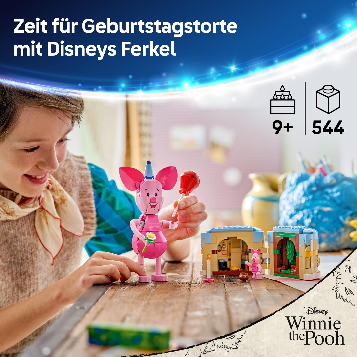 LEGO | Disney Piglet's Birthday Fun - Toy with Cute Animal Figure, Birthday Cake & Collectible Minifigure - Gift Idea for Girls Ages 9 and Up & Fans - 43305