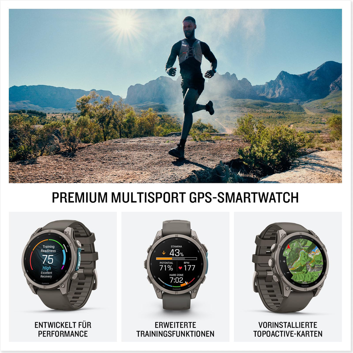 Garmin Fenix 9, 47 mm, GPS-Multisport-Smartwatch, Kieselgrau/Titan - 010-04762-01