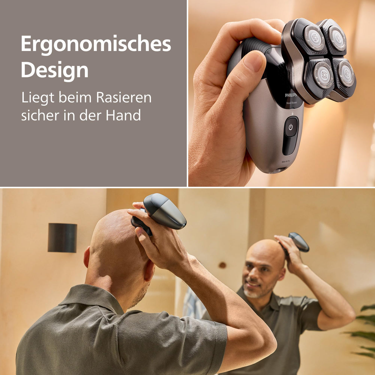PHILIPS Head Shaver Pro Series 7000 – electric bald head shaver for men and women, flexible 360-degree shaving head and ComfortCut blades, thorough shave, gentle on the skin, model HS7980/15
