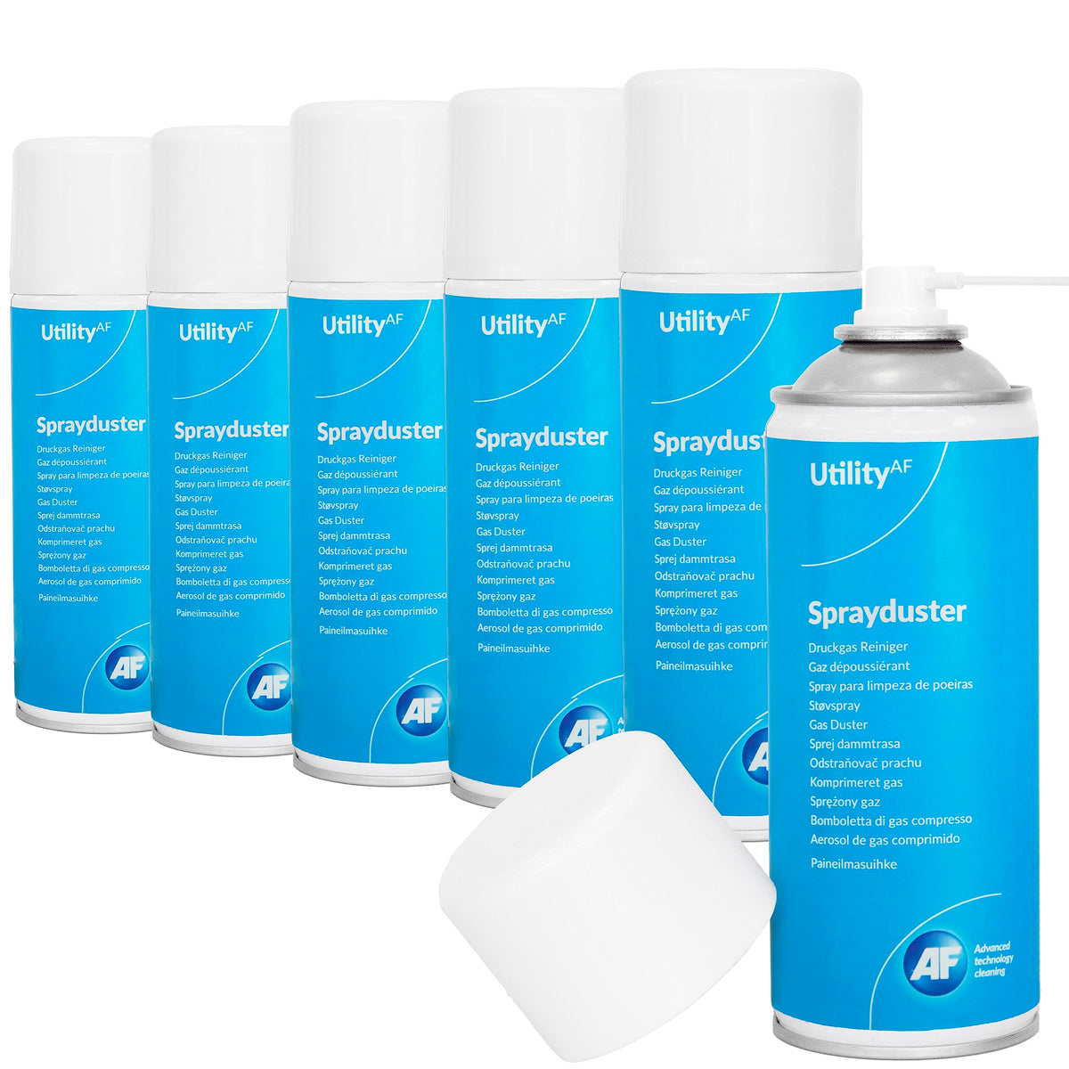 AF ADU400UT Spray de curățare inflamabil, non-reversibil, fără CFC, îndepărtează praful și murdăria, 400 ml, 6 bucăți, Albastru - ADU400UT6PK