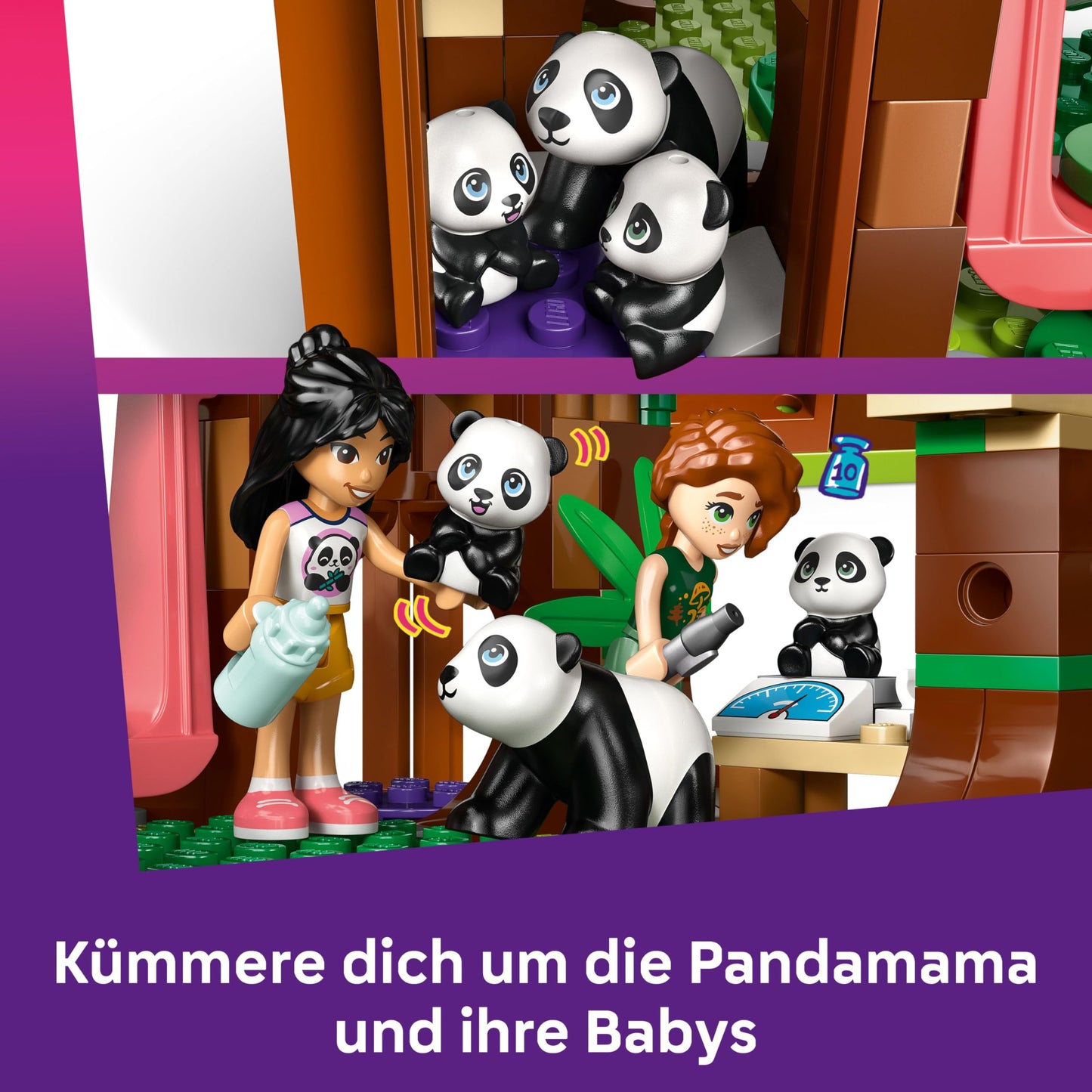 LEGO Friends Panda Care Station - Toy with Sanctuary - Animal Playset with Tree House, Quad, 2 Mini Dolls and 3 Panda Figures - Gift for Girls Ages 7 and Up - 42648