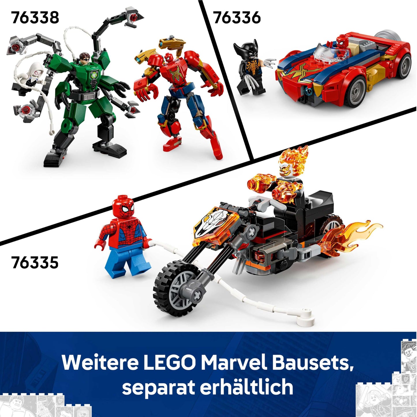 LEGO | Marvel Miles Morales Mech vs. Spider-Man 2099 - Superhero toy with action figure and 2 minifigures as well as Razor Web and Power Blast elements - gift for boys aged 6 and over - 76337