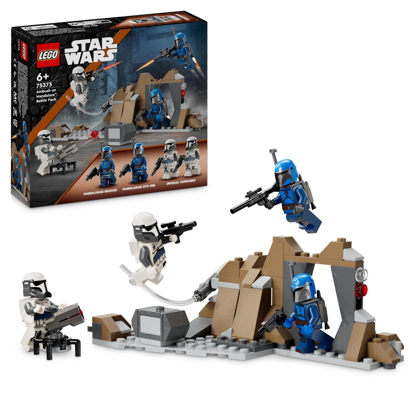 LEGO Star Wars: The Mandalorian Ambush on Mandalore Battle Pack, Adventure Building Toy for Kids, Collectible Action Playset, Gift Idea for Boys and Girls 75373