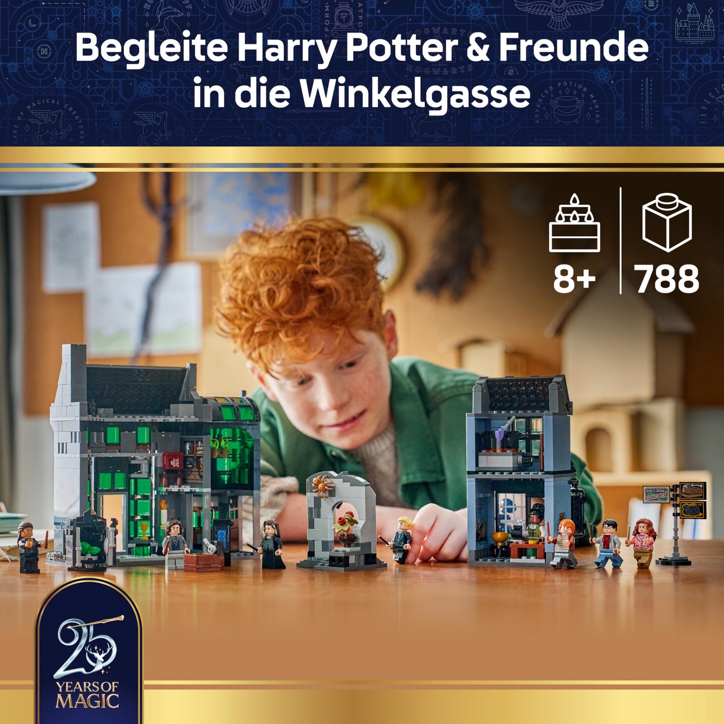 LEGO Harry Potter Wizarding Shops in Diagon Alley Toy - Miniature Model Building with 8 Minifigures & Collectable Patronus - Children's Room Decoration - Gift for Girls, Boys & Fans from 8 Years - 76471