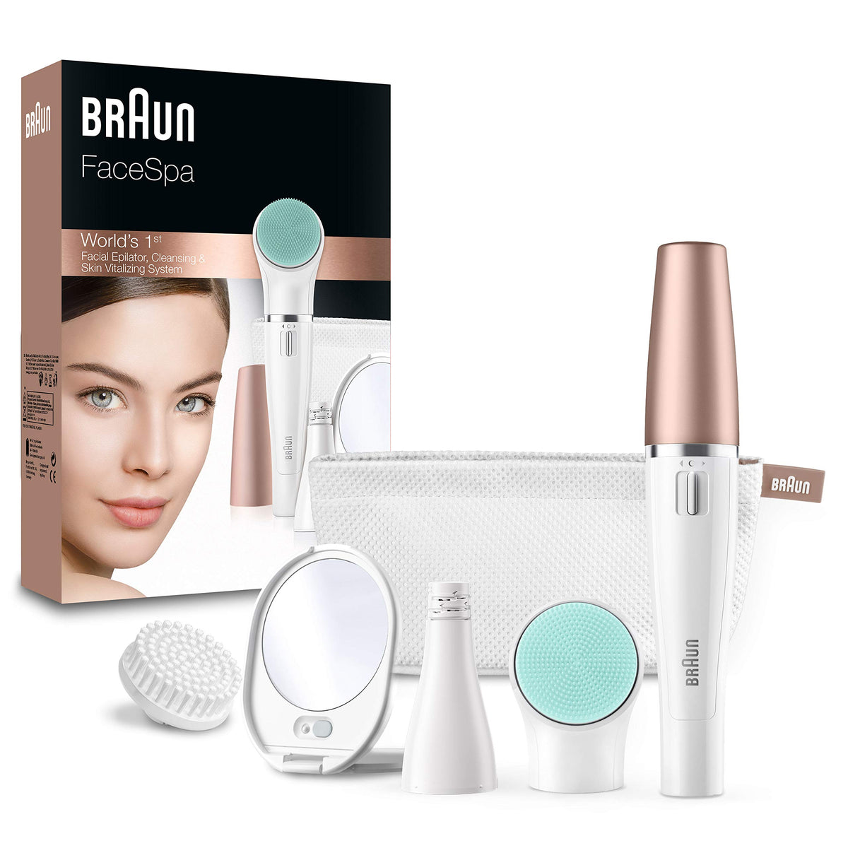 Braun FaceSpa Epilator facial pentru femei, 851v, Alb/Bronz - 81581331