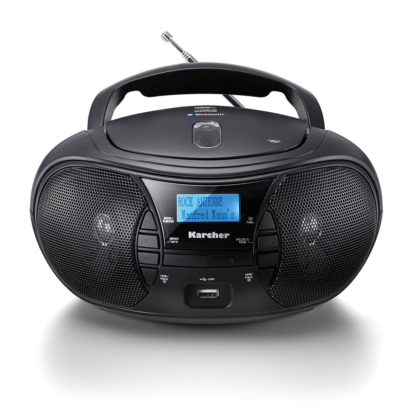 Karcher RR 5028D portable CD radio (CD player, DAB+ radio, Bluetooth, battery/mains operation, USB) black