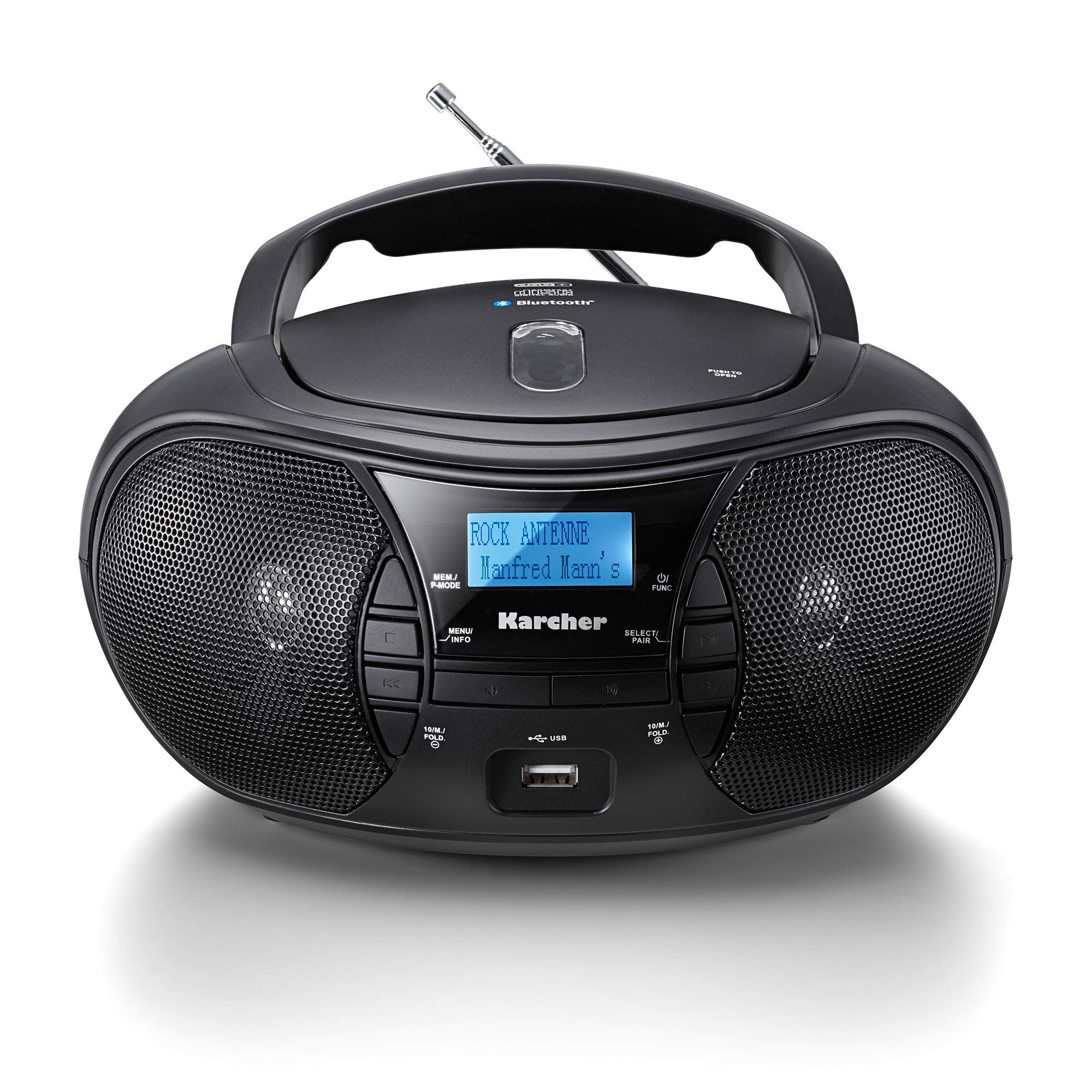 Karcher RR 5028D portable CD radio (CD player, DAB+ radio, Bluetooth, battery/mains operation, USB) black