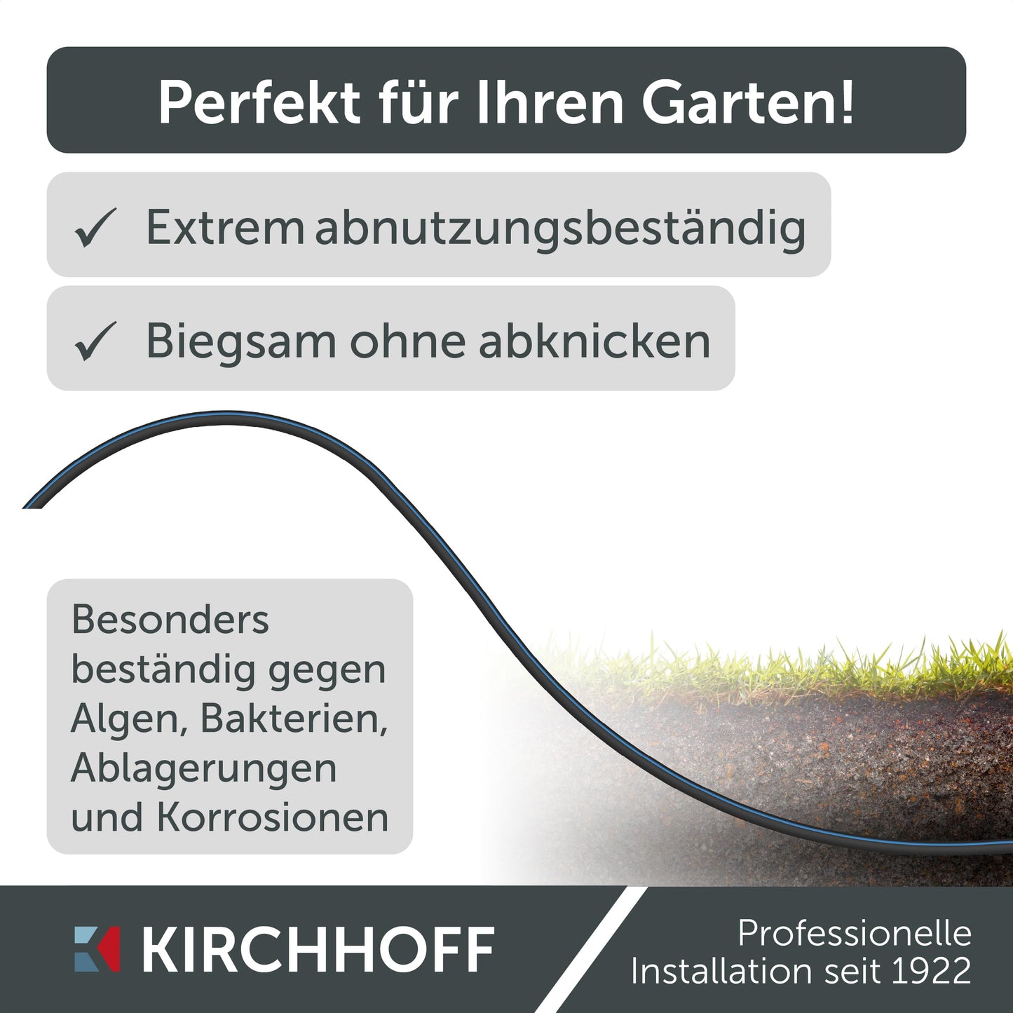 Kirchhoff water pipe for garden irrigation 32 mm x 50 m | PE pipe for sprinkler system | Installation pipe HDPE | DVGW | Drinking water pipe | Made in EU - 984829955
