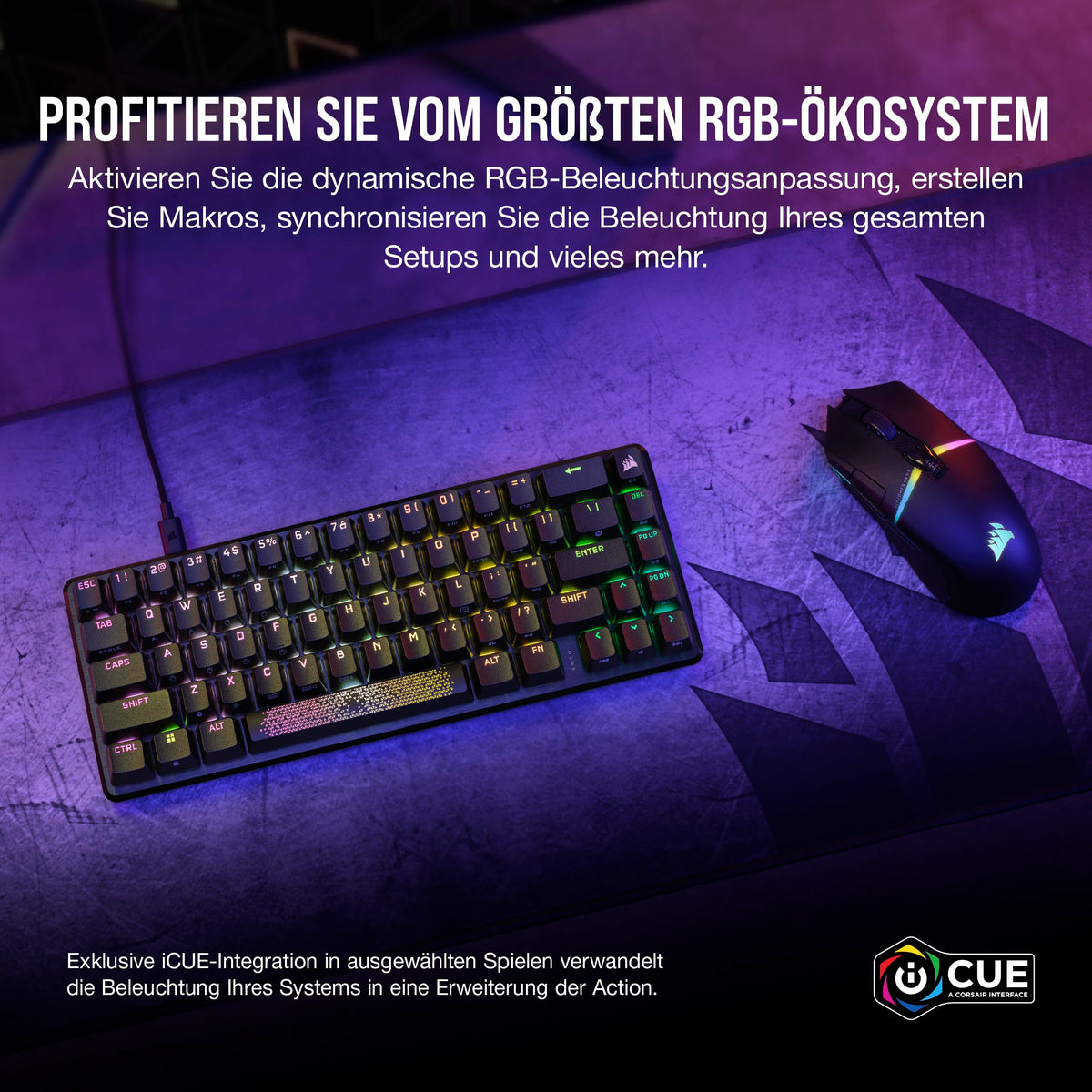 Corsair K65 PRO Mini RGB 65% Optical Mechanical Gaming Keyboard - Black - CH-91A401A-DE