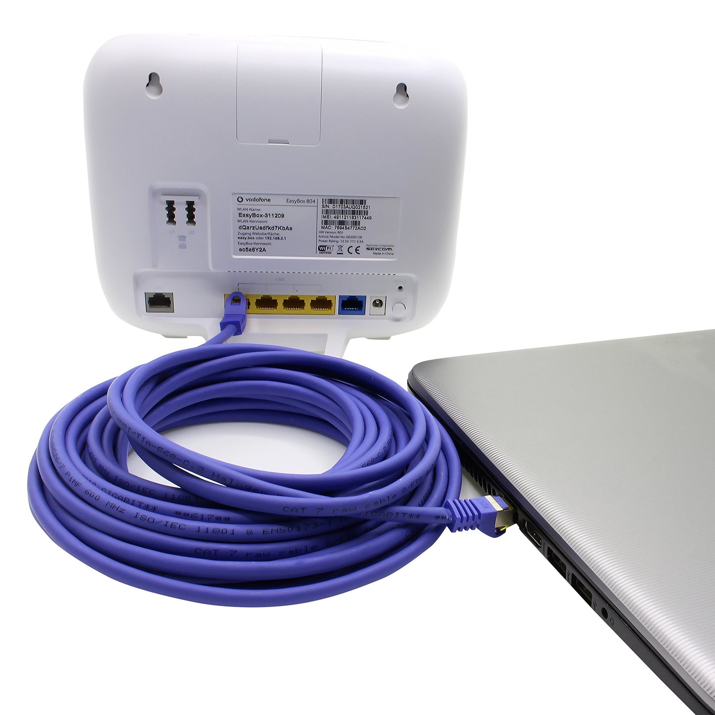 1aTTack.de Cat.7 network cable 1m purple pack of 10 Cat7 Ethernet cable network LAN cable raw cable 10 Gb s SFTP PIMF LSZH set patch cable with Rj 45 plug Cat.6a - 4251073616766