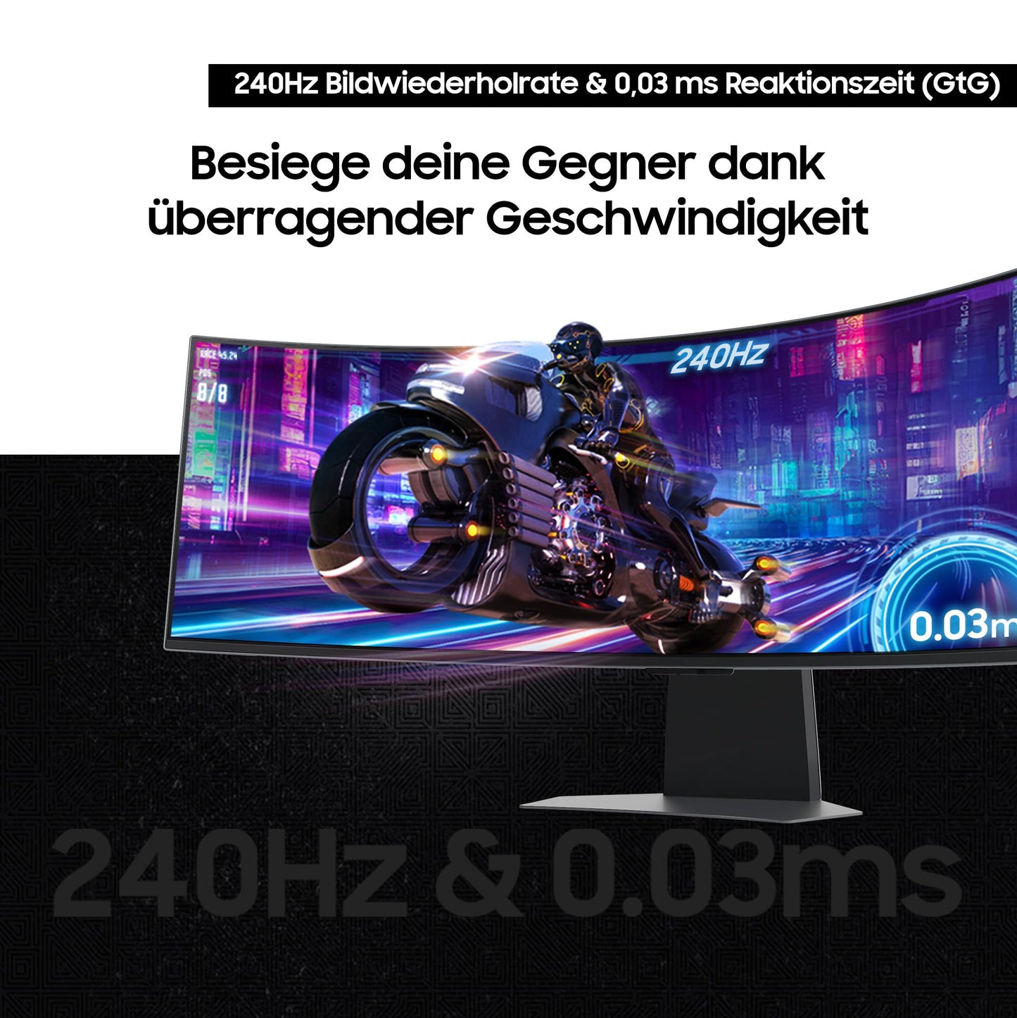 Samsung 49 inch Odyssey OLED G9 G95SD, DQHD (5,120 x 1,440), gaming monitor, PC screen, 240 Hz, OLED glare free, 0.03 ms response time, gaming hub, LS49DG954SUXEN