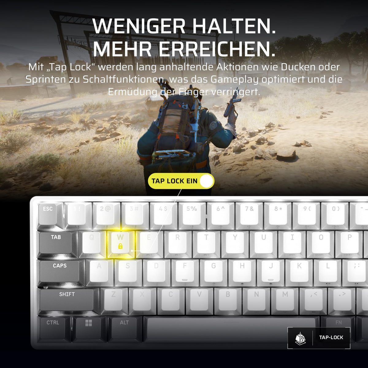 Corsair Clipper PRO MINI 60 SOCD Gaming-Tastatur cu efect Hall – Alb - CH-979111J-DE