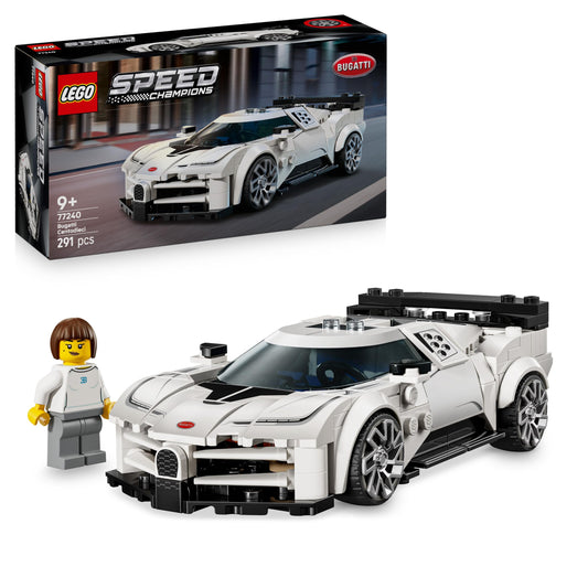 LEGO Speed Champions Bugatti Centodieci hyper sports car - racing car to build and display - driver minifigure to collect - gift for boys and girls aged 9 and up and adults 77240