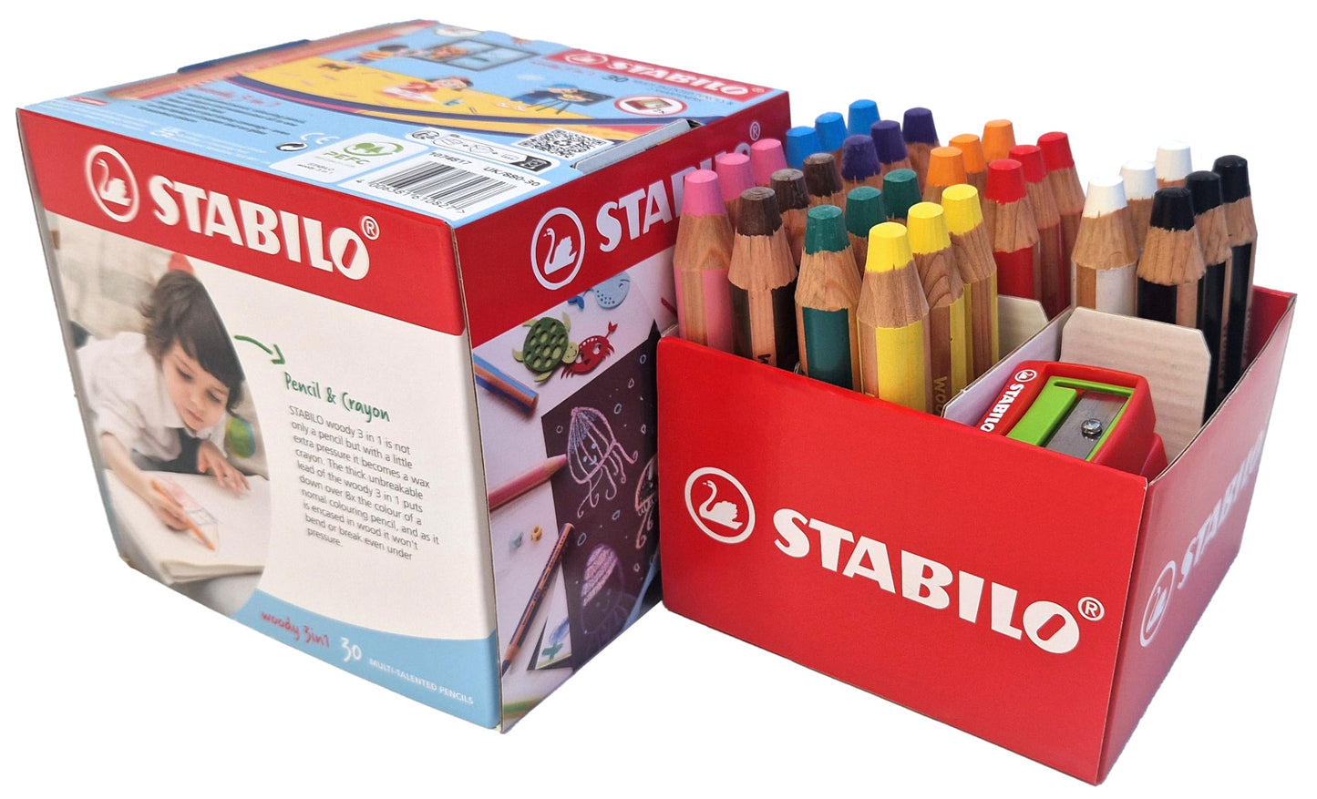 STABILO - colored pencil, watercolor & wax crayon - woody 3 in 1 - UK/880-30