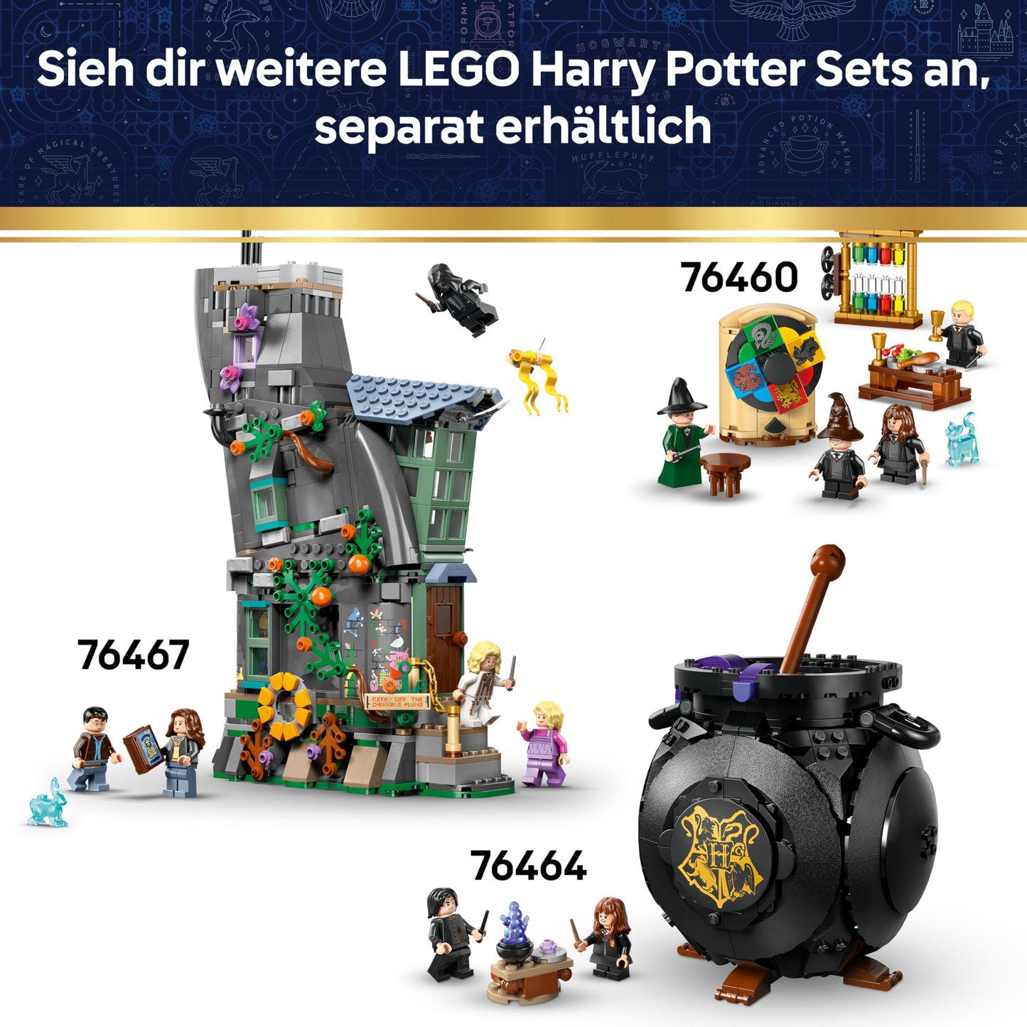 LEGO Harry Potter Hogwarts Castle: Hospital Wing - DIY set with 7 minifigures - model building with Hermione and Ron figures - creative gift for girls, boys and fans aged 9 and over - 76463