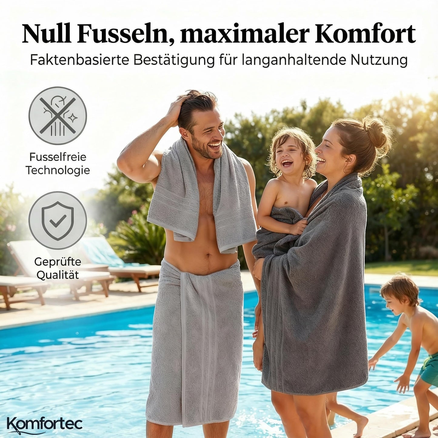 Komfortec 2 sauna towel set 80x200 cm, large sauna towels made of 100% cotton, sauna towels, fluffy and absorbent, quick-drying, anthracite gray/silver - 2er-80x200-anthrazit-silber