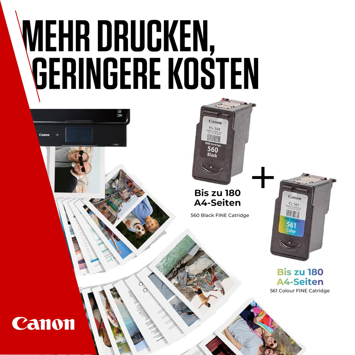 Canon PG-560 + CL-561 FINE Original Ink Cartridges + Photo Paper - 3713C008AA
