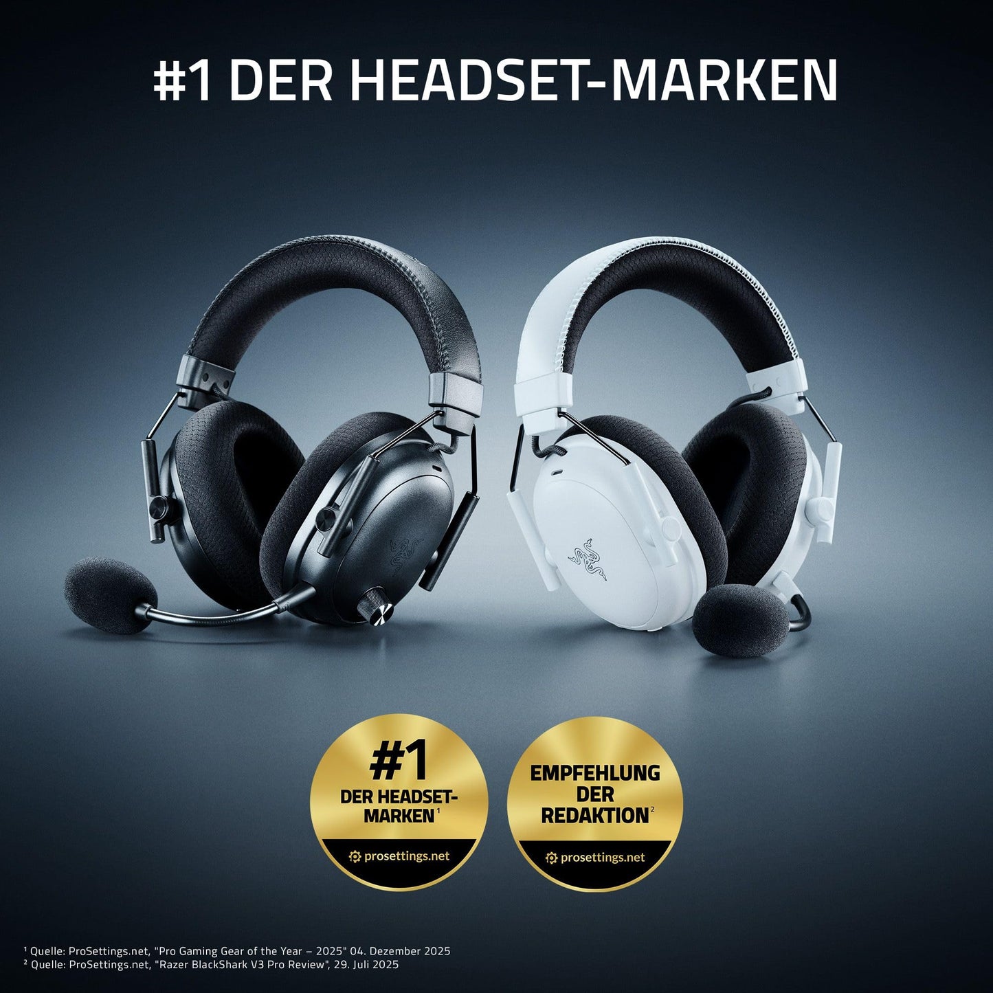 Razer BlackShark V3 Pro - Wireless e-sports headset with ANC noise cancellation - 50mm audio driver - Detachable microphone - Wireless 2.4 GHz & Bluetooth - FPS profiles - PC/Mac | Black - RZ04-05400100-R3M1