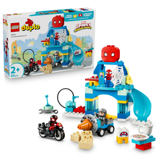 LEGO DUPLO | Marvel Team Spidey's Headquarters - Learning toy to promote motor skills - Toddler Montessori set - Gift for boys aged 2 and up & fans of Spidey & his super friends - 10464