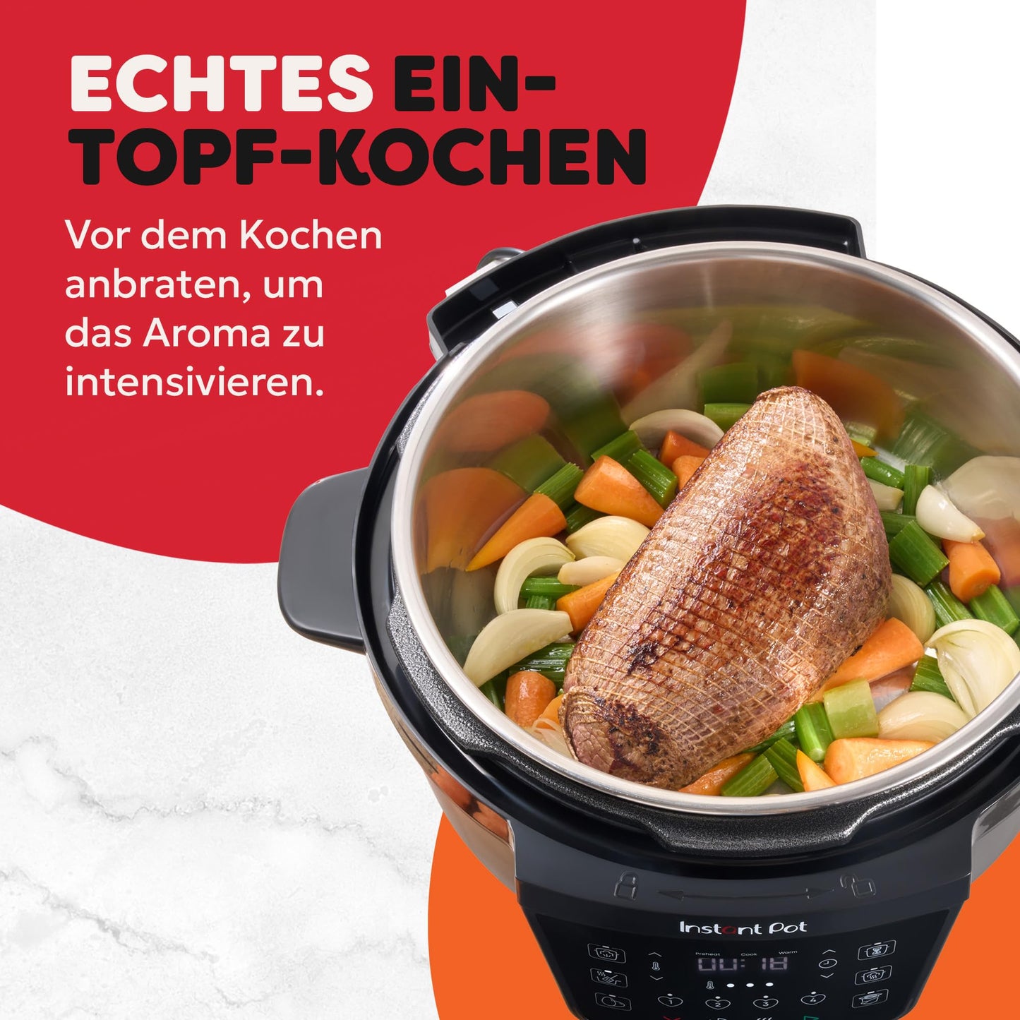 Instant Pot Multicooker XL 7.1L 7-in-1 Smart Cooker - pressure cooker, slow cooker, rice cooker, sauté pan, yogurt maker, steamer and food warmer, black - 140-0019-01-EU