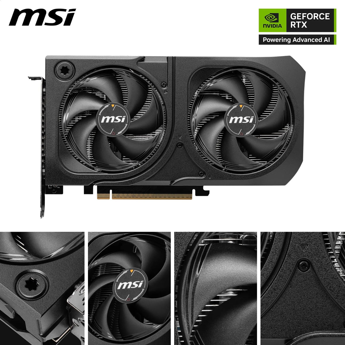 MSI GeForce RTX 5060 Ti 16G Shadow 2X OC Plus - 16GB GDDR7 (28Gbps/128-bit), PCIe 5, Boost: 2602 MHz, HDMI 2.1b, DisplayPort 2.1b, metal backplate - V535-003R