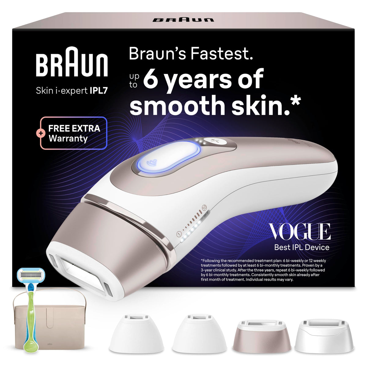 Braun Smart IPL Dispozitive Epilare Skin i·expert 7, PL7387, Rosegold - 8700216376372