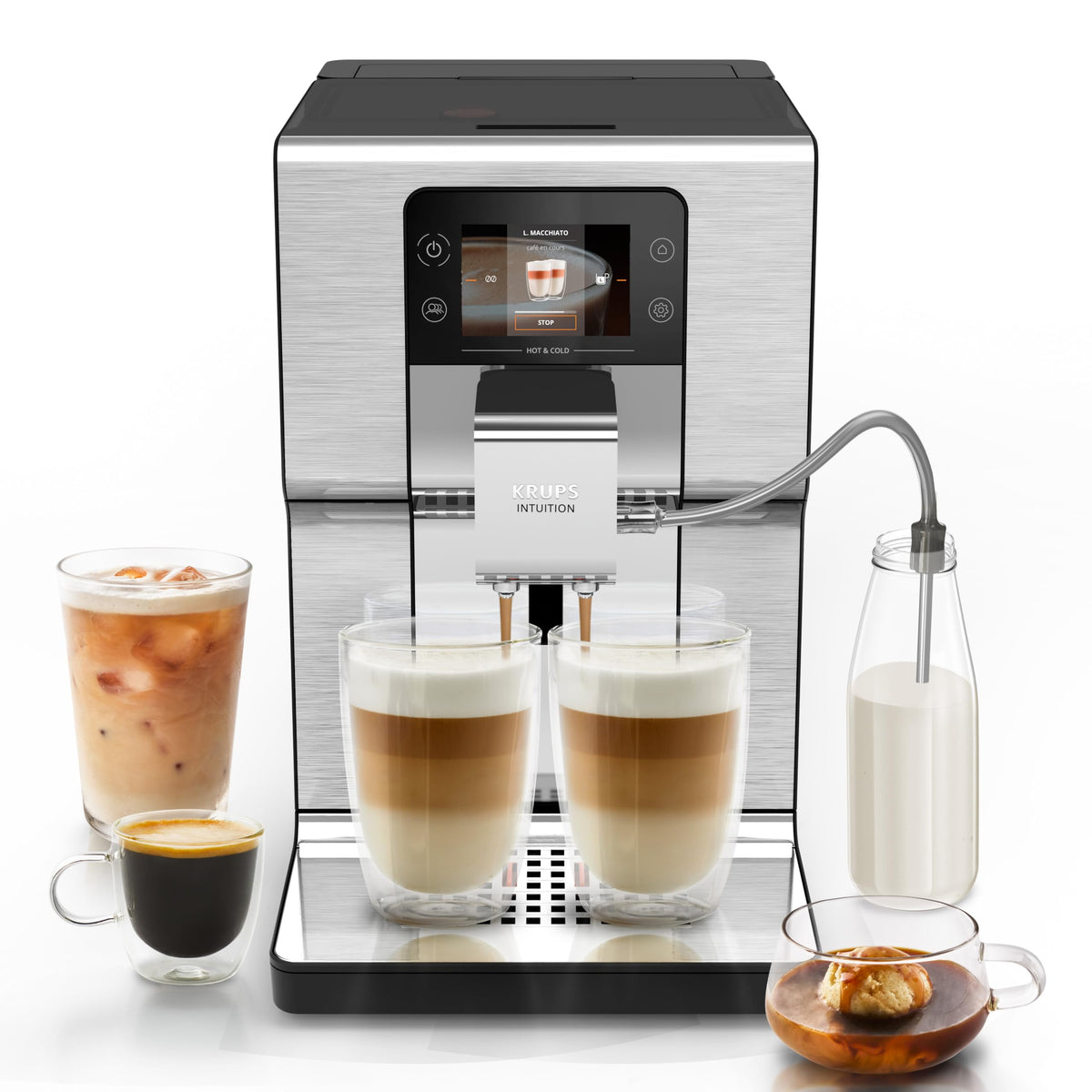 KRUPS Intuition Experience Hot&Cold Coffee Machine, 2-Cup Function - EA879EE0