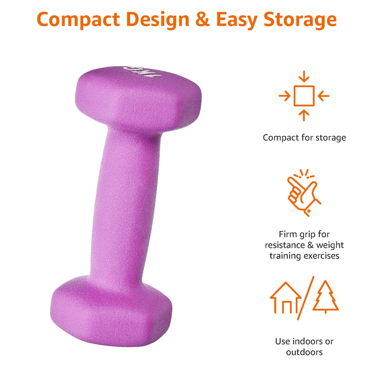 Amazon Basics Neoprene Dumbbell Pair, 2kg, Pink - GND001