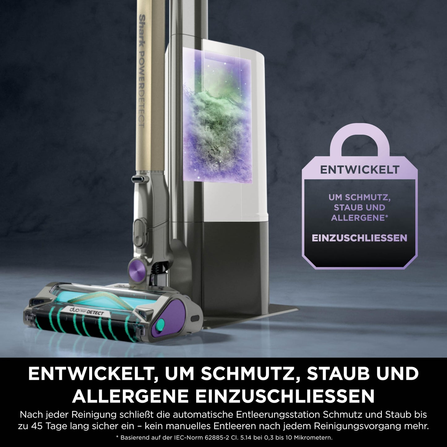 Shark PowerDetect Clean & Empty Cordless Vacuum Cleaner for Pet Owners, DuoClean Detect, Reverse Clean, Anti Hair Wrap Plus, Anti Odor, Pet, Crevice & Multi-Surface Attachment, Gray IP3251AMZEUT
