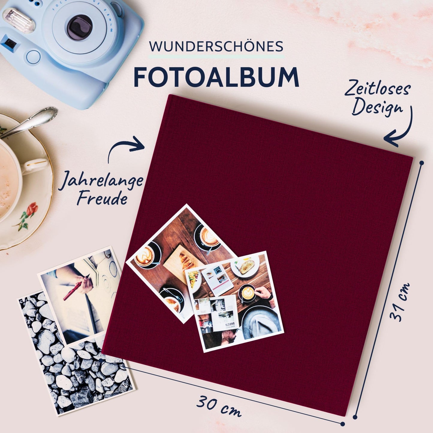goldbuch 31807 photo album Summertime Trend, 30 x 31 cm, photo book with 100 white pages & glassine dividers, photo album made of linen, memory album, blackberry