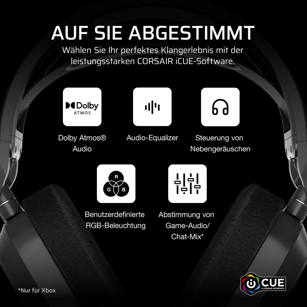 Corsair HS80 MAX Wireless Xbox-Gaming-Headset cu Bluetooth – Gri metalic - CA-9011387-WW