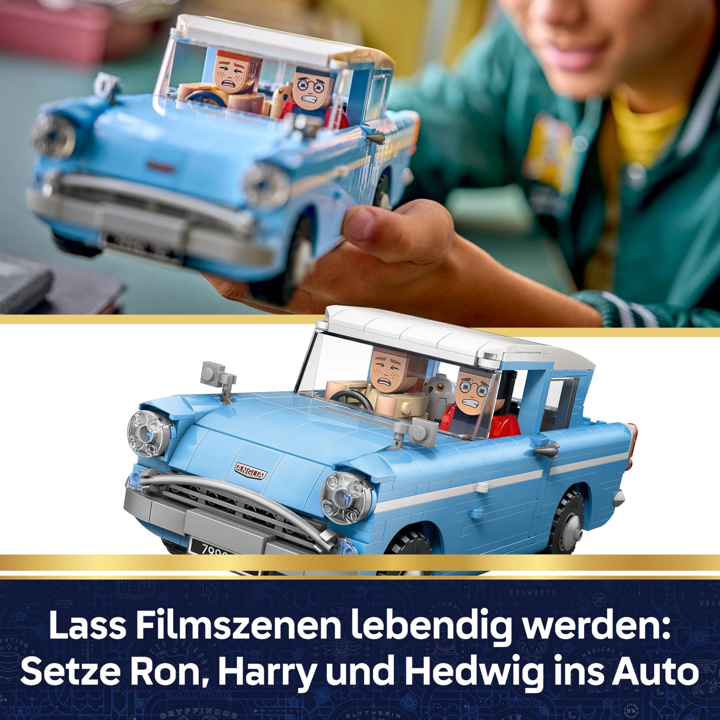 LEGO Harry Potter Flying Ford Anglia - car toy set for children with 3 figures to play and display - gift for boys, girls and all fans aged 14 and over - 76470