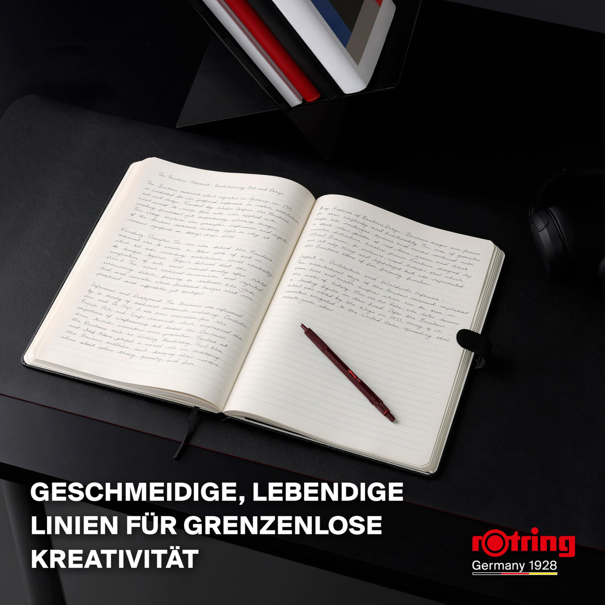 rOtring 600 Ballpoint Pen | Medium Tip | Black Ink | Full Metal Body | Chocolate Brown | Non-slip, knurled grip zone and hexagonal barrel | Refillable - SAP_2204407